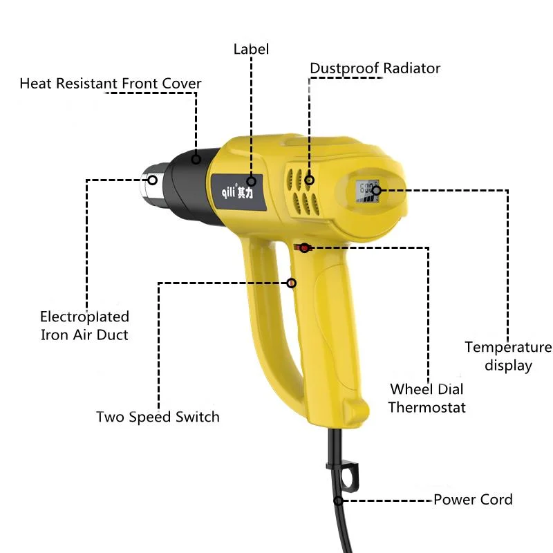 986A Electrical Shrink Heated Massage Electric Heating Digital Display Heat Plastic Welding Pipe for Sheet Mini Hot Air Gun