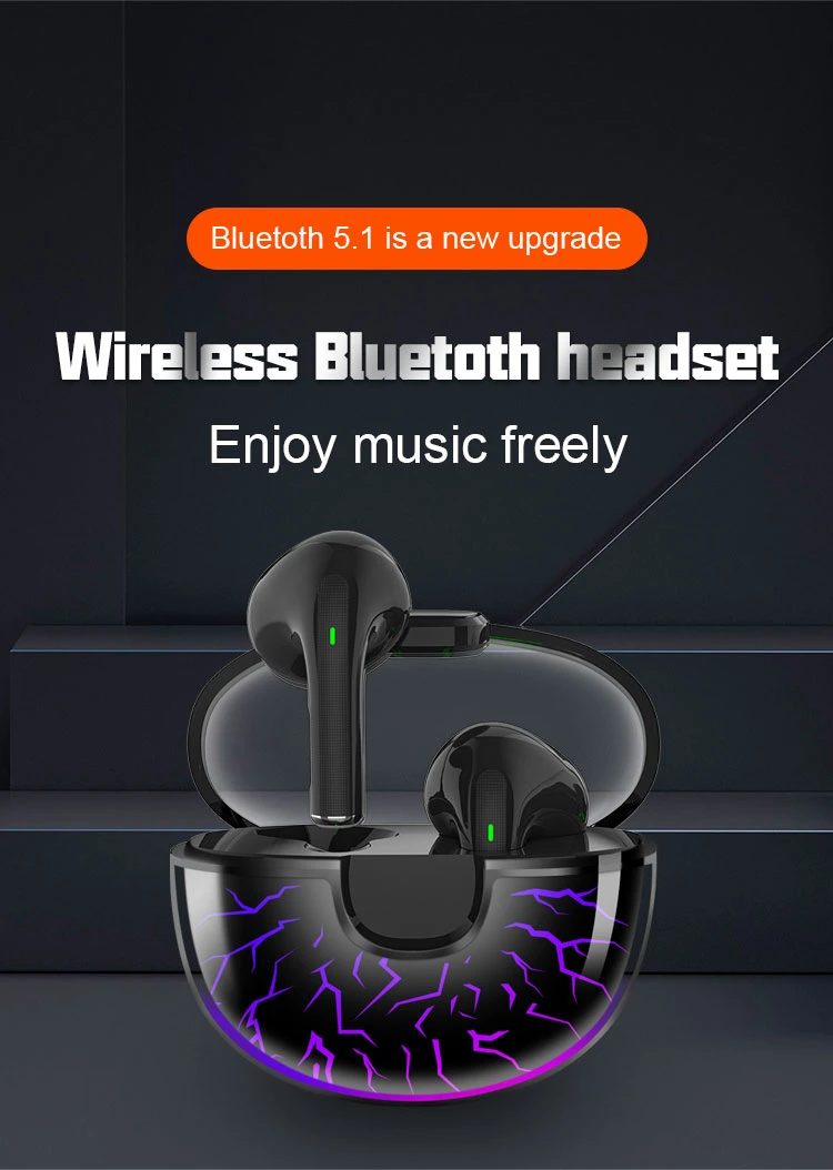 New LED Breathing Light-up Logo Bluetooth 5.1 Sports Gaming Stereo Earphone Tws Wireless Earbuds