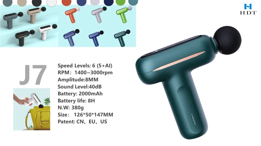 2023 New Design Brushless Massager 6 Speed Low Sound Vibration Muscle Massage Gun Body Legs Massager