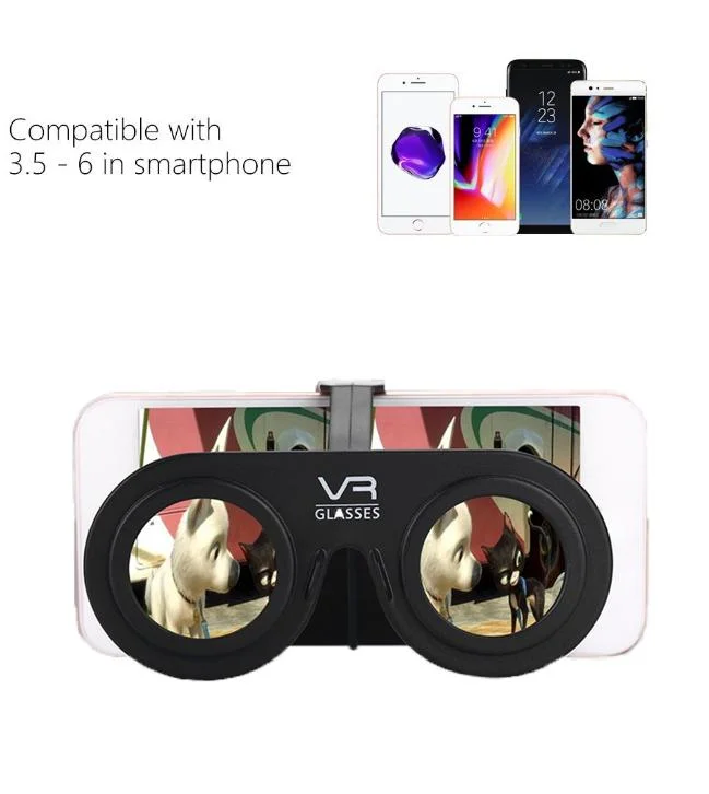 Mini Plastic Foldable Vr Glasses / 3D Virtual Reality Glasses for 3.5-6.0 Inches Mobile Phone