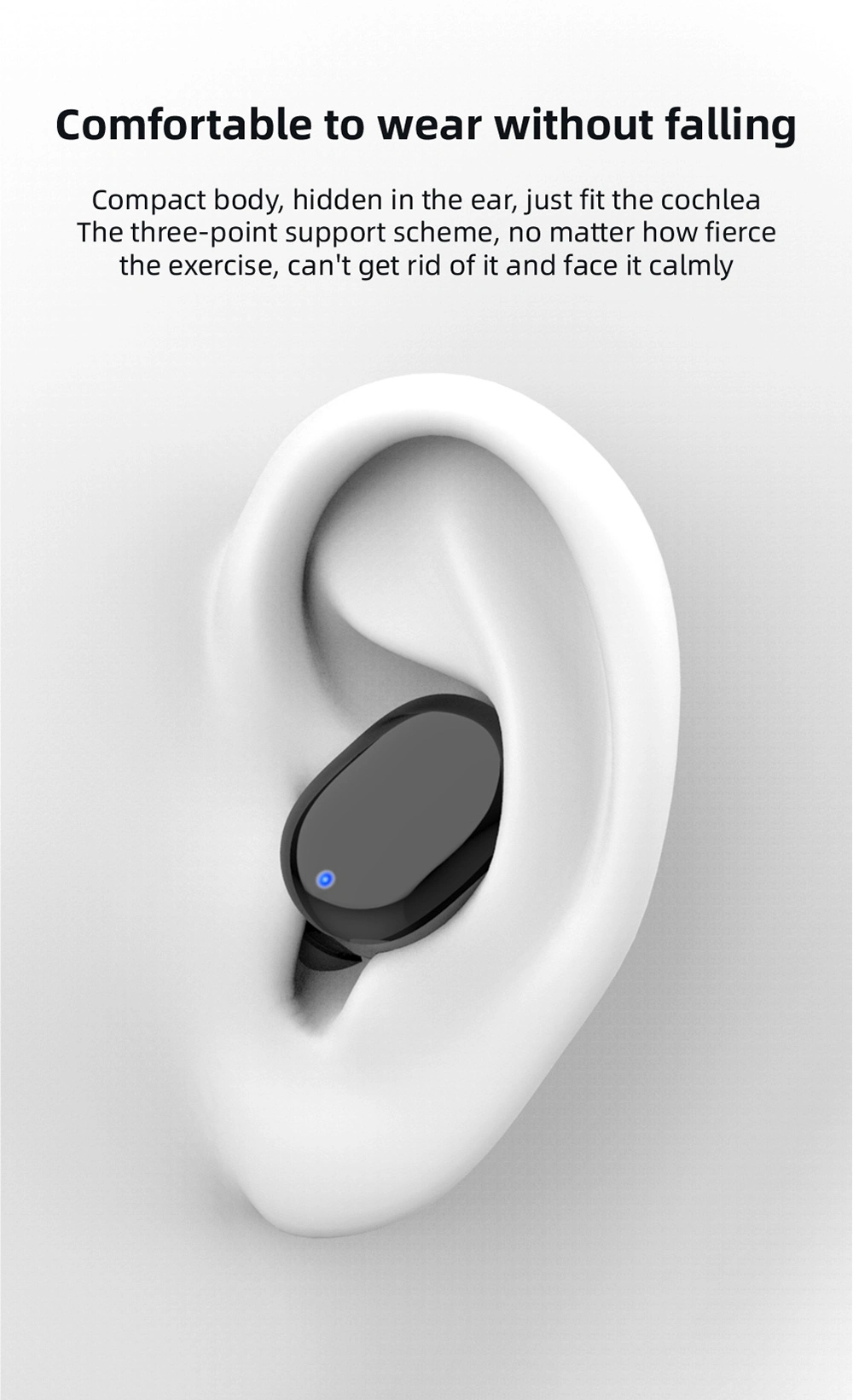 Wireless Bluetooth Headset Waterproof Sports Mini Game Heavy Bass Smart Noise Cancelling Earphone