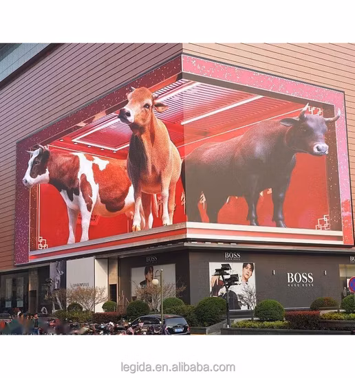 Panneau d'affichage d'écran de publicité de rue étanche 3D sans lunettes panneau d'affichage LED de pas de pixel de 5mm P5 affichage à LED DIP extérieur